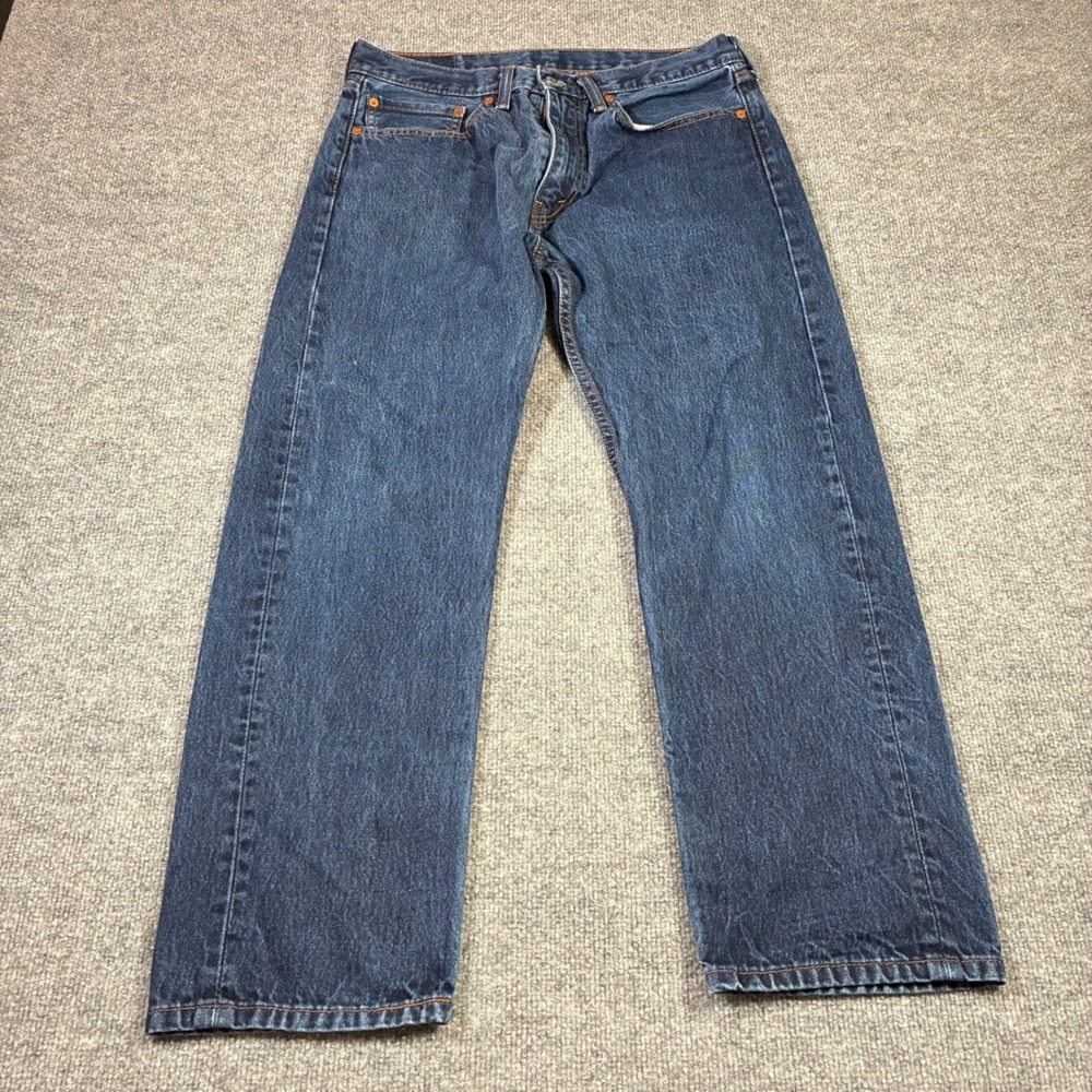 Levis 505 Regular Fit Jeans Mens 34x29 Blue Straight Leg Denim Classic